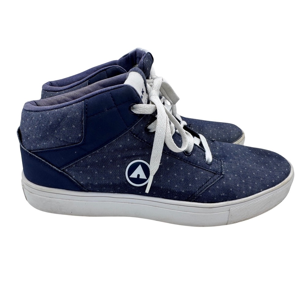Airwalk 10 Blue Mid Top Sneakers Men's‎ Polka Dot Canvas Skate Shoes